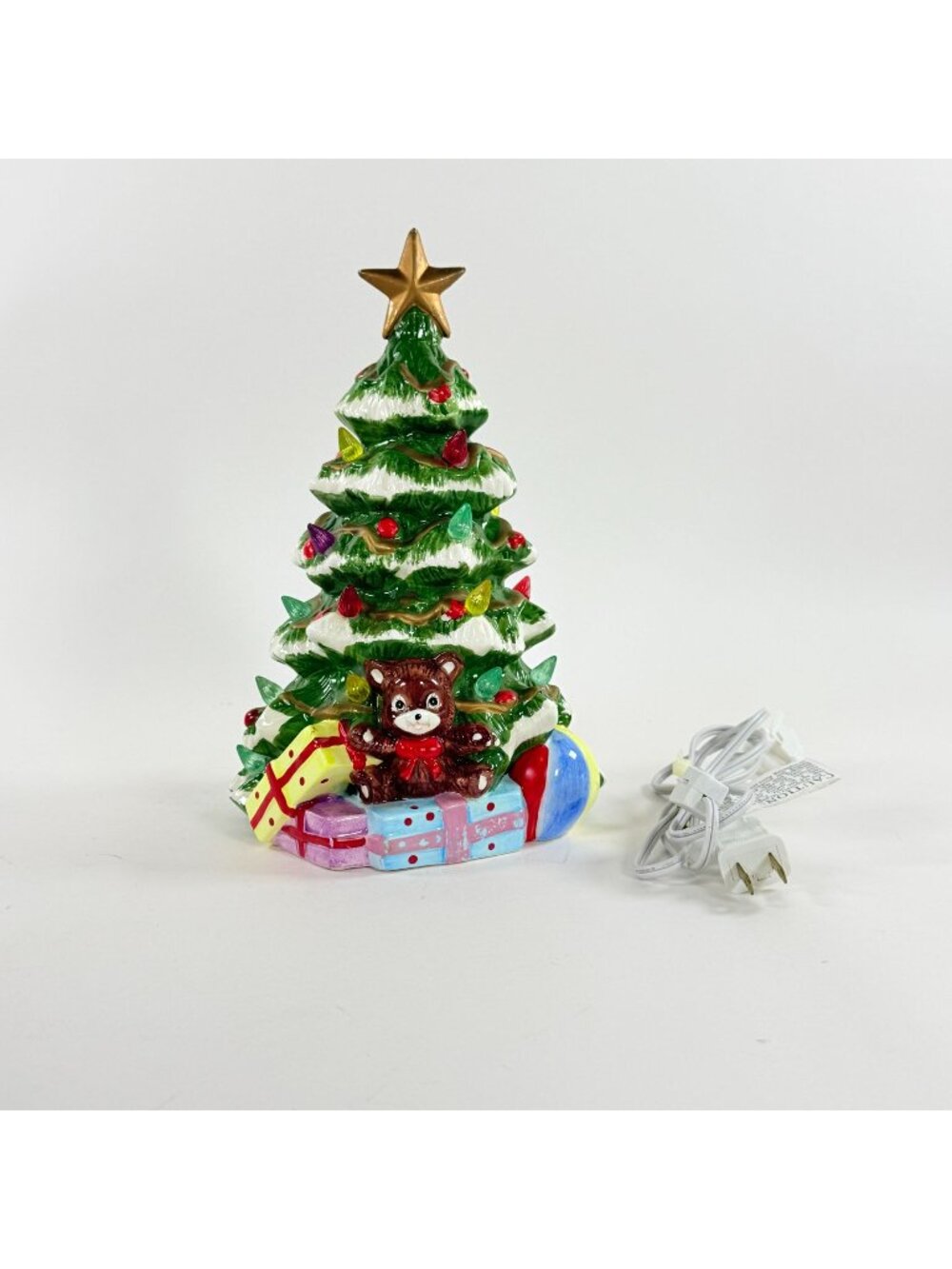 Vintage 1982 Ron Gordon Designs Ceramic Christmas Tree 10.5" Lighted Retro Decor